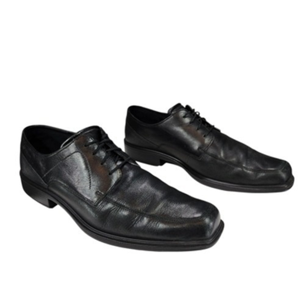 Ecco Dress Shoe sz 47 US 13 Men Helsinki 2 Gortex Derby Black Square Toe Leather
